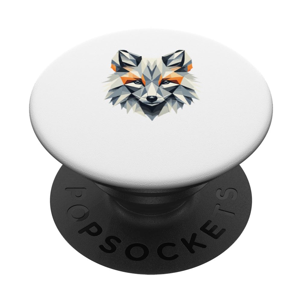 Geometric Art Arctic Fox Foxes PopSockets Swappable PopGrip