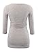 BBHoping Women's Side Ruched 3/4 Sleeve Maternity Scoopneck T Shirt Top Pregnancy Clothes,Black Grey,Medium
