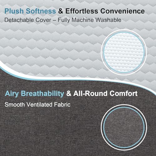 Slufra 6 Inch Folding Mattress Queen Size, Memory Foam Mattress with Removable Cover, Portable Floor Bed for Sleepovers and Camping, High-Density Support, 78"X 58"X6", White