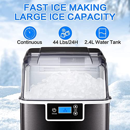 Kismile Nugget Ice Maker Countertop,Portable Compact Ice Maker Machine