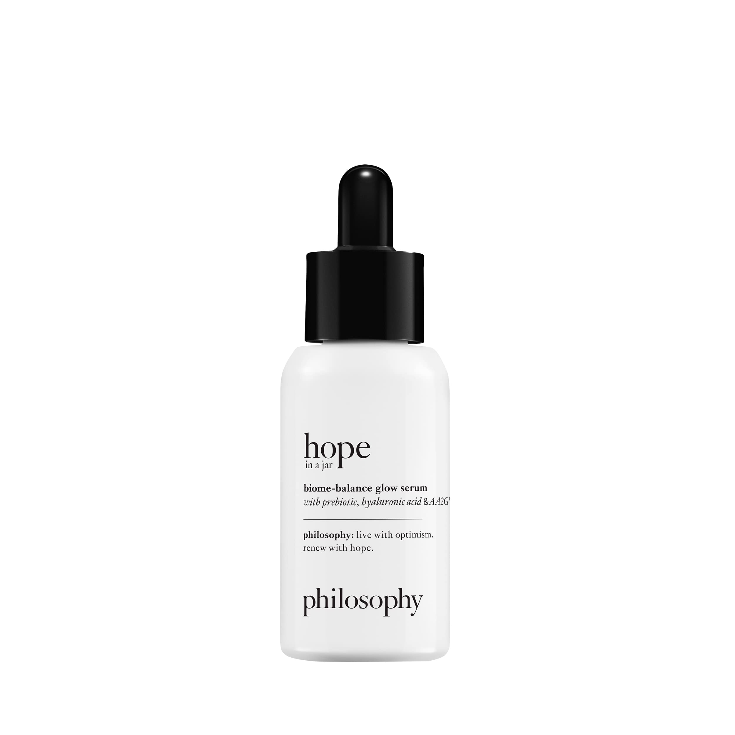 philosophy hope in a jar biome-balance glow facial serum - with enhanced hyaluronic acid, prebiotic & AA2G - helps restore natural balance & provides instant, supercharged hydration - 1 fl oz