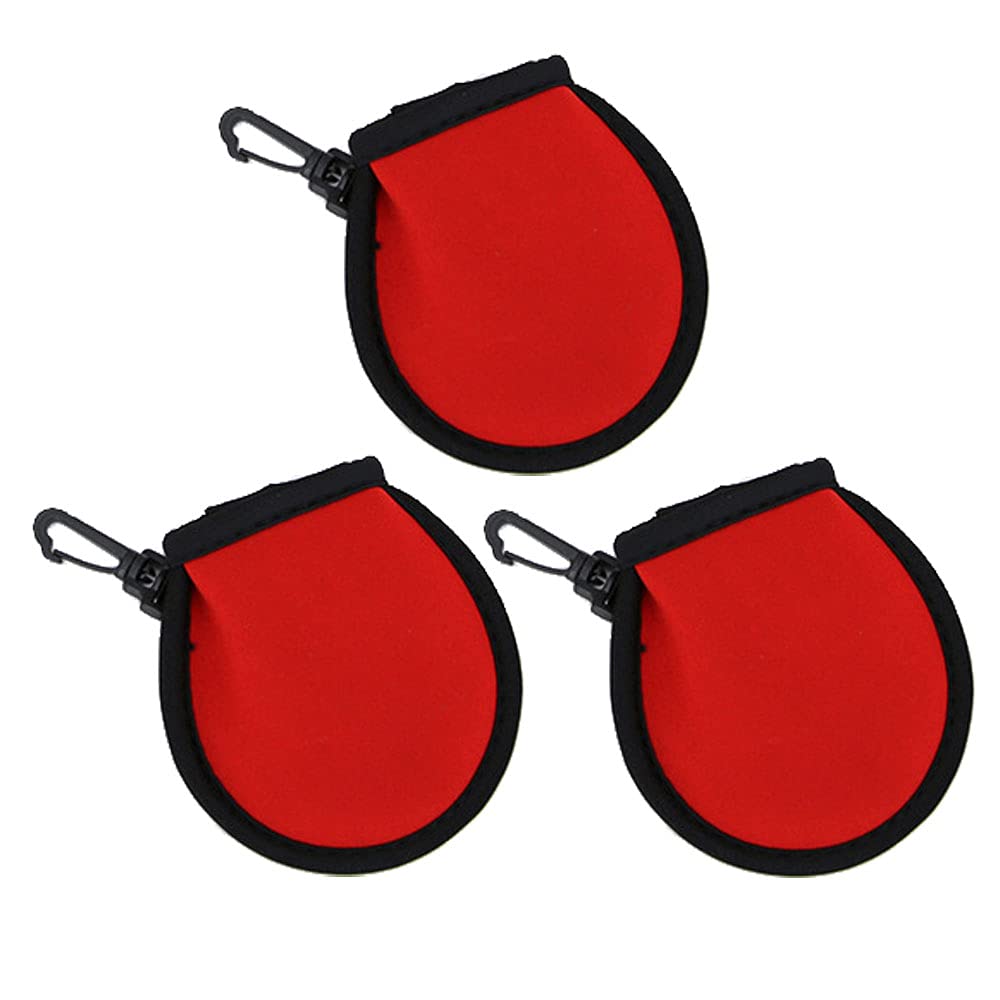 CENPEK 3Pcs Portable Dirt Wiping Pocket with Clip for Golf Balls Cleaning Tool Golf Pocket Cleaner Pouch Golf Ball Cleaner Washer Pouch