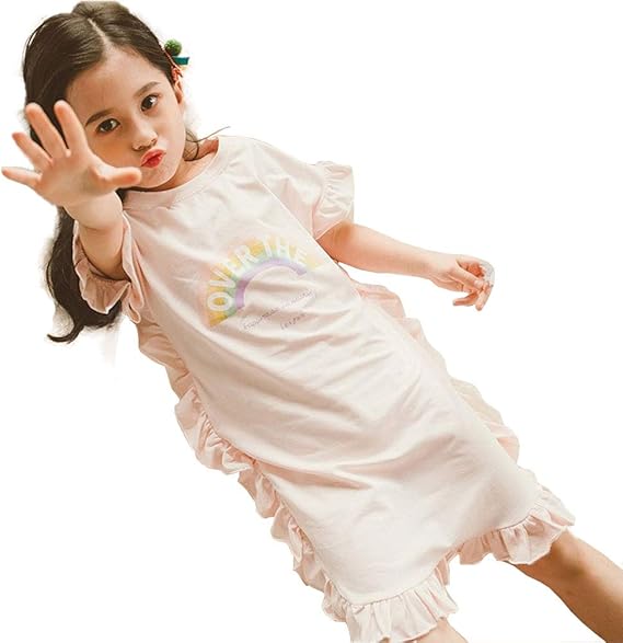 Amazon プリンセス ネグリジェ キッズ用 パジャマ 子どもナイトドレス 女の子 ワンピース 1 140 150 160 夏着 子供用 姫 かわいい 半袖 ルームウェア 可愛い 部屋着 寝巻き 150 パジャマ 通販