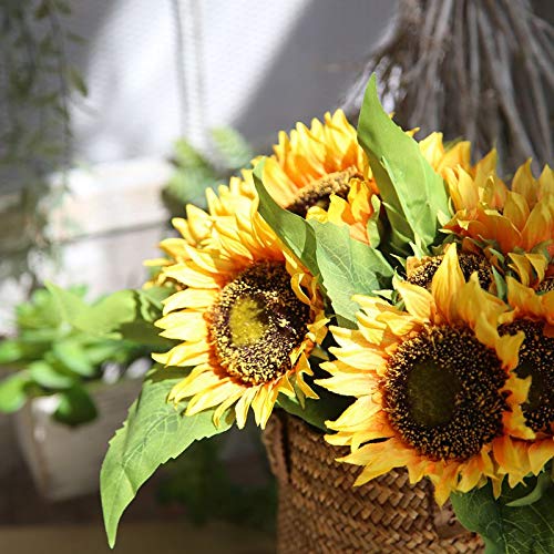 XDgrace Sunflower Bouquet Artificial Flowers, Summer Silk Large