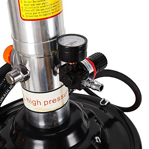 RANZHIX Grease Pump 0.85L/Min Electric Grease Pump 20L / 5 Gallon High Pressure Lubrication Grease Pump 0.6-0.8MPa Air Operated Grease Pump Set-Pneumatic Universal Gun+Hydraulic Hose