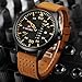 Tonnier Leather Band Week&Calendar Quartz Watches for Men