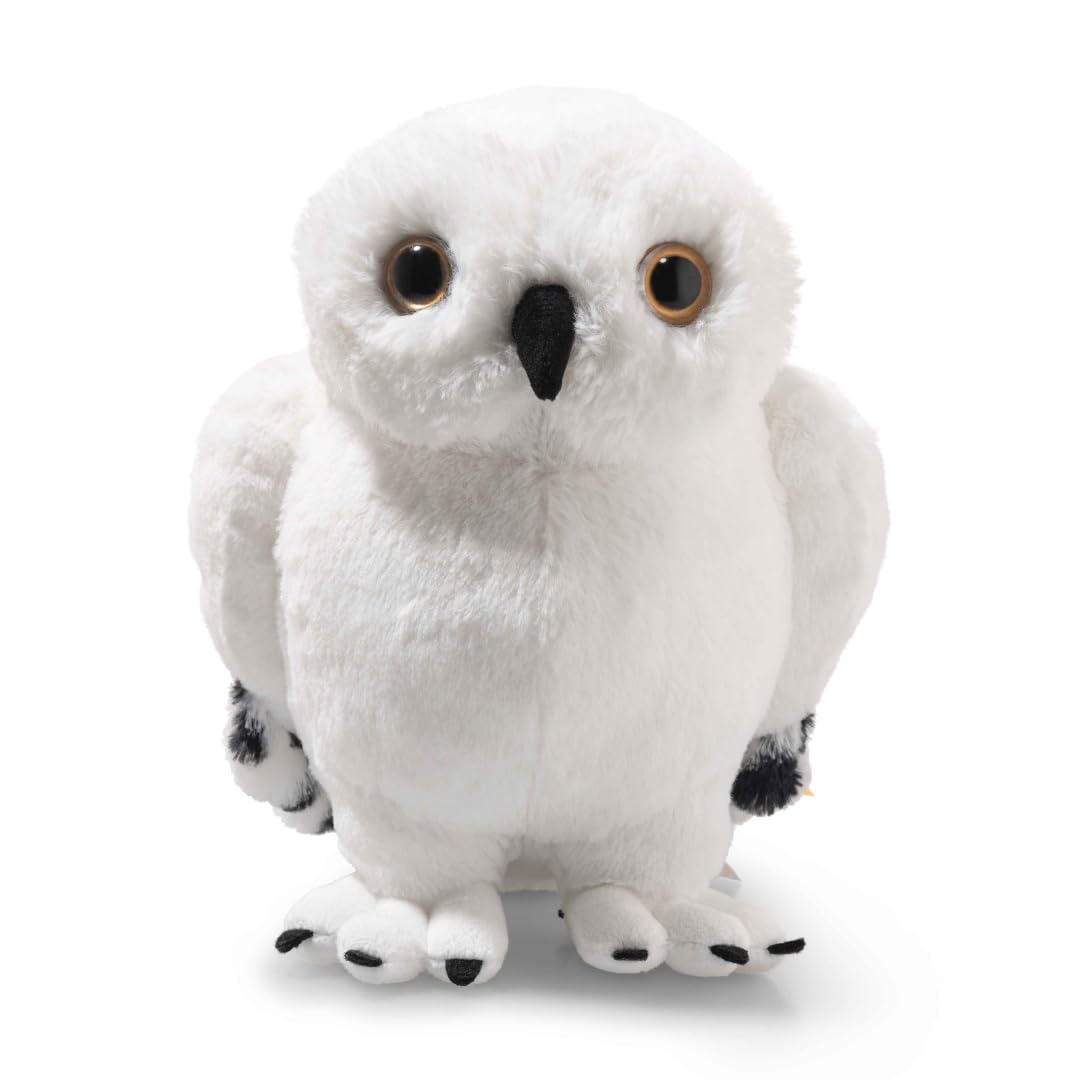 Steiff cuddly toy Hedwig the Owl, Harry Potter, cute soft toy with plastic eyes, children, boys & girls, friends, plush toy 21 cm, white, 024214