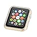 Fashion Metal Case with Bling Crystal Diamonds Plate Protective Cover Ultra Thin Bumper Compatible Watch 38mm/42mm Series 1/2/3（Best 3D Bling Gift for Your iWatch (Gold, 38 mm)