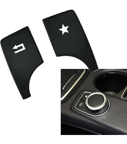 Asudaro Multimedia-knopafdekking, binnenmiddenconsole, iDrive, knop, multimedia, knop, afdekking, auto, multimedia, knopcover, compatibel met A, B, E, GLK, GLA, CLA, GLE, ML GL klasse, blauw