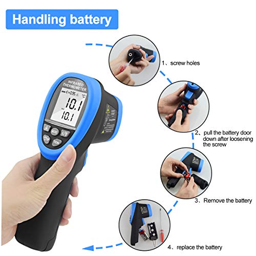 Infrared Thermometer,-58℉- 2732℉ (-50℃ to 1500℃),30:1 Distance Spot Ratio,AP-2732 Non-Contact Digital Double Laser Pointers and Flashlight FDA IR Temperature Gun(Black-2732)
