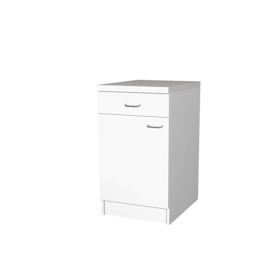 Flex-Well Küchenschrank BOCHUM | Unterschrank | 1-türig, 1 Schublade | Breite 50 cm | Weiß