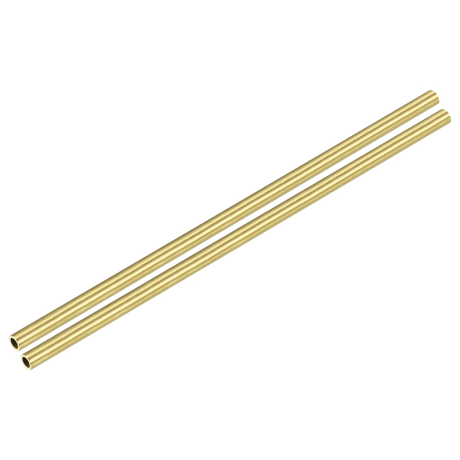 METALLIXITY Brass Tube(7mm OD x 1mm Wall T x 200mm L) 2Pcs, Straight Tubing - for Home Furnishing, Machinery, DIY Handicraft
