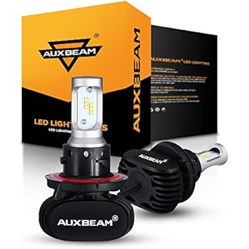 Auxbeam LED Headlight Bulbs NF-S1 Series LED Headlights with 2 Pcs of H13 Led Headlight Bulbs 50W 8000lm 6000K Halogen Replacement Hi-Lo Beam