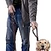 Wellbro Leather Double Handle Dog Leash-1.8cm Width by 6ft Length, Braided Training Lead with Traffic Handle, Easy Control and Heavy Duty