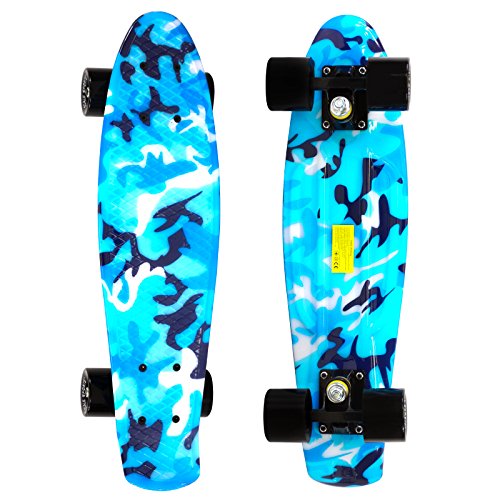 Scale Sports 22 Skateboard Complete Street Retro Cruiser Blu