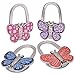 BMC 4pc Butterfly Design Shoulder Handbag Folding Purse Hangers Hook Set