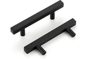 HOME EDIT 10 Pack Cabinet Pulls 3 Inch Hole Center Square T Bar Kitchen Cabinet Handles Stainless Steel Cupboard Drawer Handl