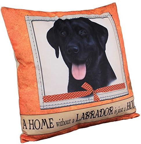 Home Without Just a House Super Soft Polyester 16 x 16 Throw Pillow- Black Lab