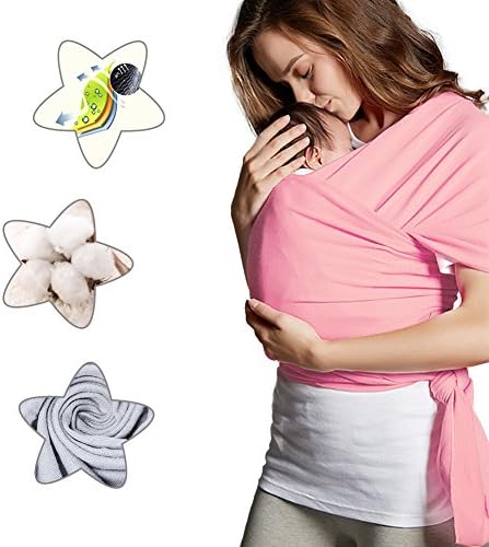 Anjojo Breathable Natural Cotton Breastfeeding Cover Baby Slings and Wraps for Newborns Toddlers--Baby Sling Carrier Soft Safe and Comfortable--Best Baby Shower Gift (Pink)