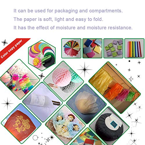 image for BTNOW 72 Sheets Multi Coloured Tissue Paper Gift Wrap Wrapping Paper S
