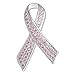 U7 Women Decoration Jewelry Platinum Plated CZ Inlaid Breast Cancer Awareness Pink Ribbon Brooch