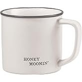 Santa Barbara Design Studio Black and White Coffee Cups Face-to-Face Designs Stoneware Mug, 16-Ounce, Honey Moonin'