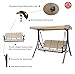 Kozyard Brenda 3 Person Outdoor Patio Swing with Strong Weather Resistant Powder Coated Steel Frame and Textilence Seats(Beige)