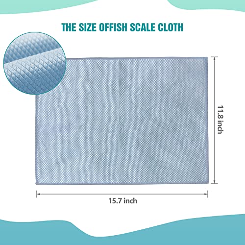 Bersiler Nanoscale Cleaning Cloth Streak Free Fish Scale Microfiber 12\'\'x16\'\' Pack of 8 - Easy Clean Lints Free for Windows Glasses Dish