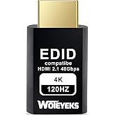 Woieyeks 4K 120Hz HDMI 2.1 Dummy Plug,Virtual Display Emulator,Headless Ghost Display Adapter Support 3840x2160@120HZ,1440@120HZ,1080P@120HZ EDID Monitor Emulator（8K not Supported）