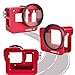 Luxebell Aluminium Alloy Skeleton Thick Solid Protective Case Shell with 52mm Uv Filter for Gopro Hero Black, Silver Camera - Wide Angle Mode Have No Vignetting (Hero 6 Case Red)