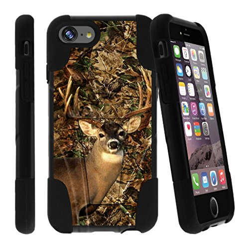 Shockproof iPhone 7 Phone Case | iPhone 7s Kickstand Case [Strike Impact] Dual-Layer Hard Shell Case with Kickstand & Tempered Glass COMBO by MINITURTLE - Deer Hunting Camo