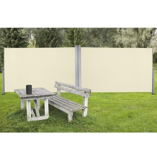 BMOT 180x600 cm Doppel Seitenmarkise Beige Markise mit TÜV Geprüft Ausziehbarer Sichtschutz UV-beständig für Terrasse… – Bild 7