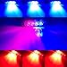 4PCS Ultra Thin Red&Blue 4LEDs Warning Emergency Caution light Flash Strobe Light Bar Surface Mount For Car Van Truck Jeep Pickup,Motorcycle
