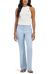 Lee Women's Wrinkle Free Mid Rise Bootcut Pant, Shy