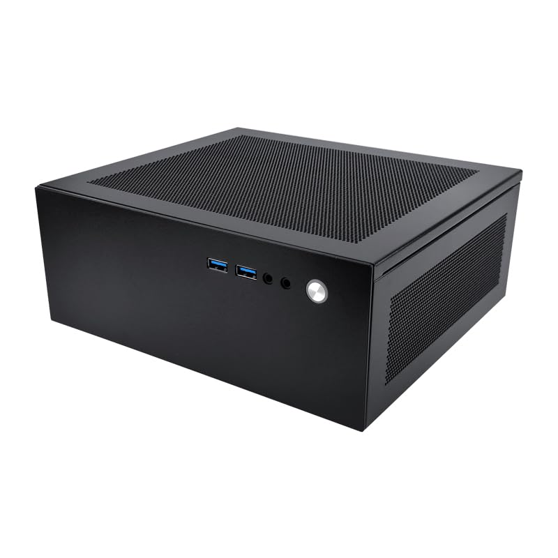 Photo 1 of GM100 Mini PC Case 4.3L HTPC Chassis 2X USB 3.0 Fits Flex Power Supply ITX Motherboard (Black)