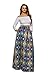 Lovezesent Women's African Print High Waist A Line Maxi Skirt Wedding Dress Green X-Large