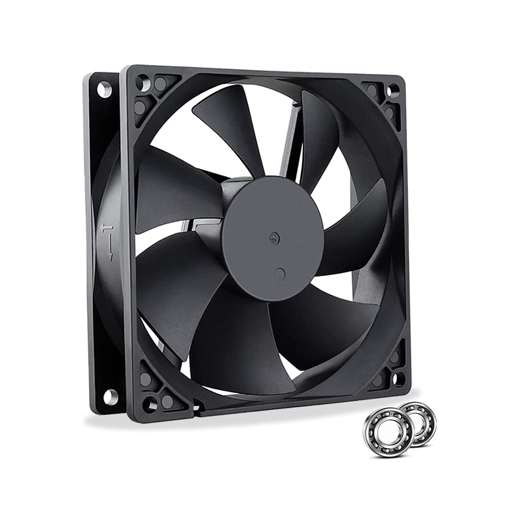 GDSTIME 92mm 24V Fan 92 x 25mm Computer PC Cooling Fan 9225 Dual Ball Bearing 2500 RPM High Speed Case Cooler For Ventilation 92mm Fans Replacement