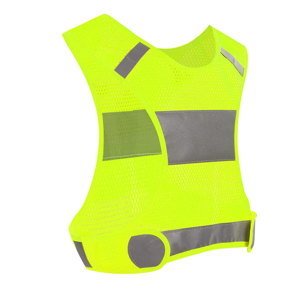 black yellow reflective vest,High Visibility Reflective Safety Vest Reflective Night Running Vest Outdoor Cycling Reflective Vest Lightweight Running Vest Sports Safty Waistcoat for(20.00*20.00*20.00c