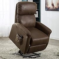 Bonzy Home Power Lift Recliner Chair, 3 Position & Side Pocket, Soft Fabric Recliner with Remote, Lift Chair for Elderly, Recliner Chair for Home Theater Seating, Living Room (Chocolate)