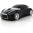 ECOiNVA Wireless Sports Car Mouse Desktop Laptop Computer Optical Mouse Mice AAA Battery Nano USB 2.4GHz Gaming Mouse (Black)