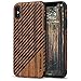TENDLIN Compatible with iPhone Xs Case/iPhone X Case with Wood Grain Outside Soft TPU Silicone Hybrid Slim Case Compatible with iPhone X and iPhone Xs (Wood & Leather)