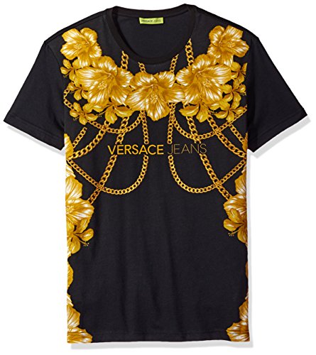 Versace jeans men s gold chain versace t-shirt, nero, x…