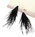 Elegant Long Dangle Feather Earrings for Women - Thread Jewelry for Winter Party, Bohemian Gift