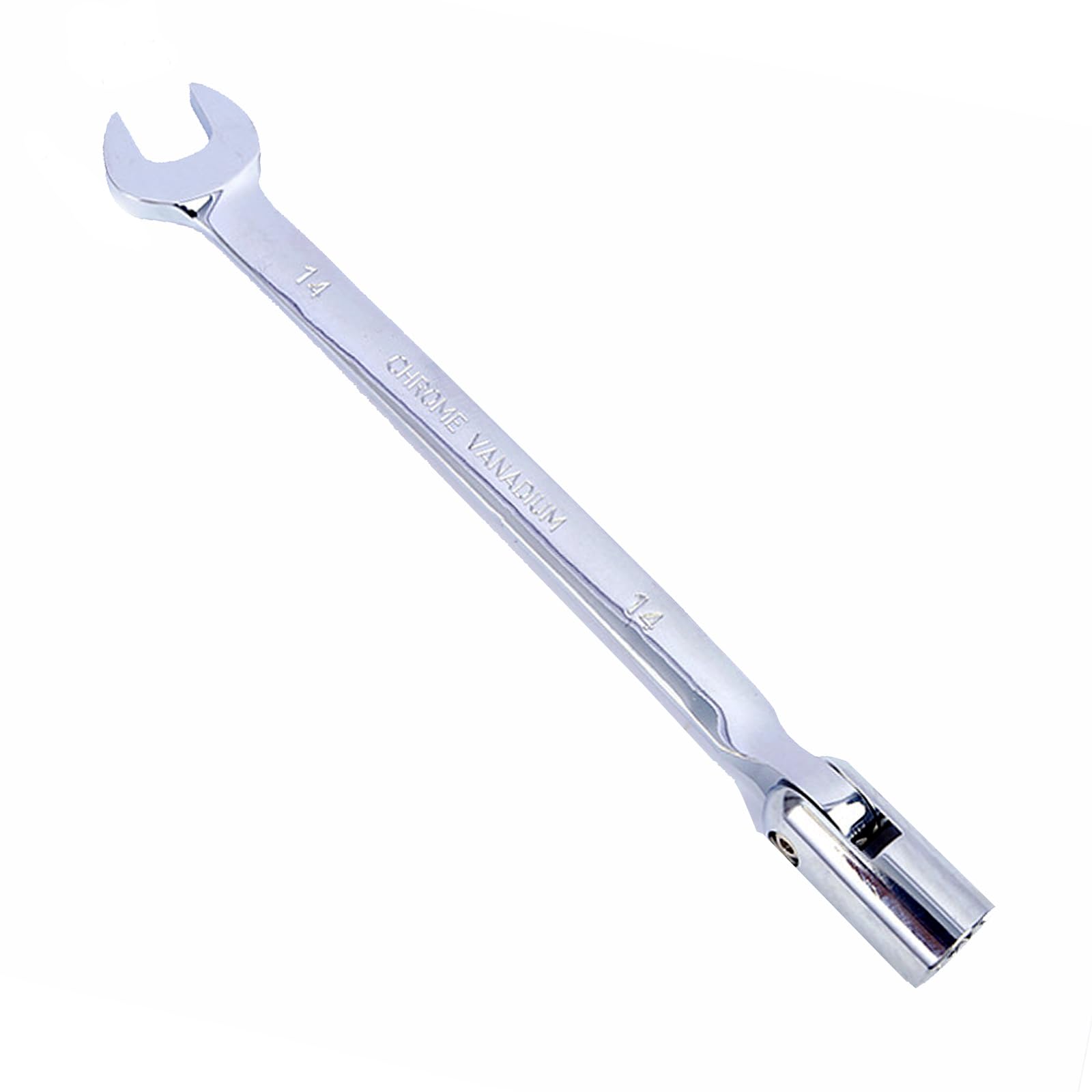 Vokenforu 14mm Socket Spanner, Ratchet Combination Wrench, Hardened Chrome Vanadium Steel Open End Spanner Metric