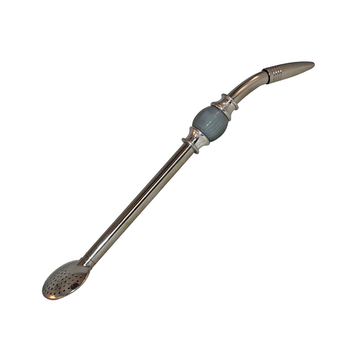 RECHERE Stainless Steel Yerba Mate Tea Bombilla Gourd Drinking Straw Filter Silver (Grey)