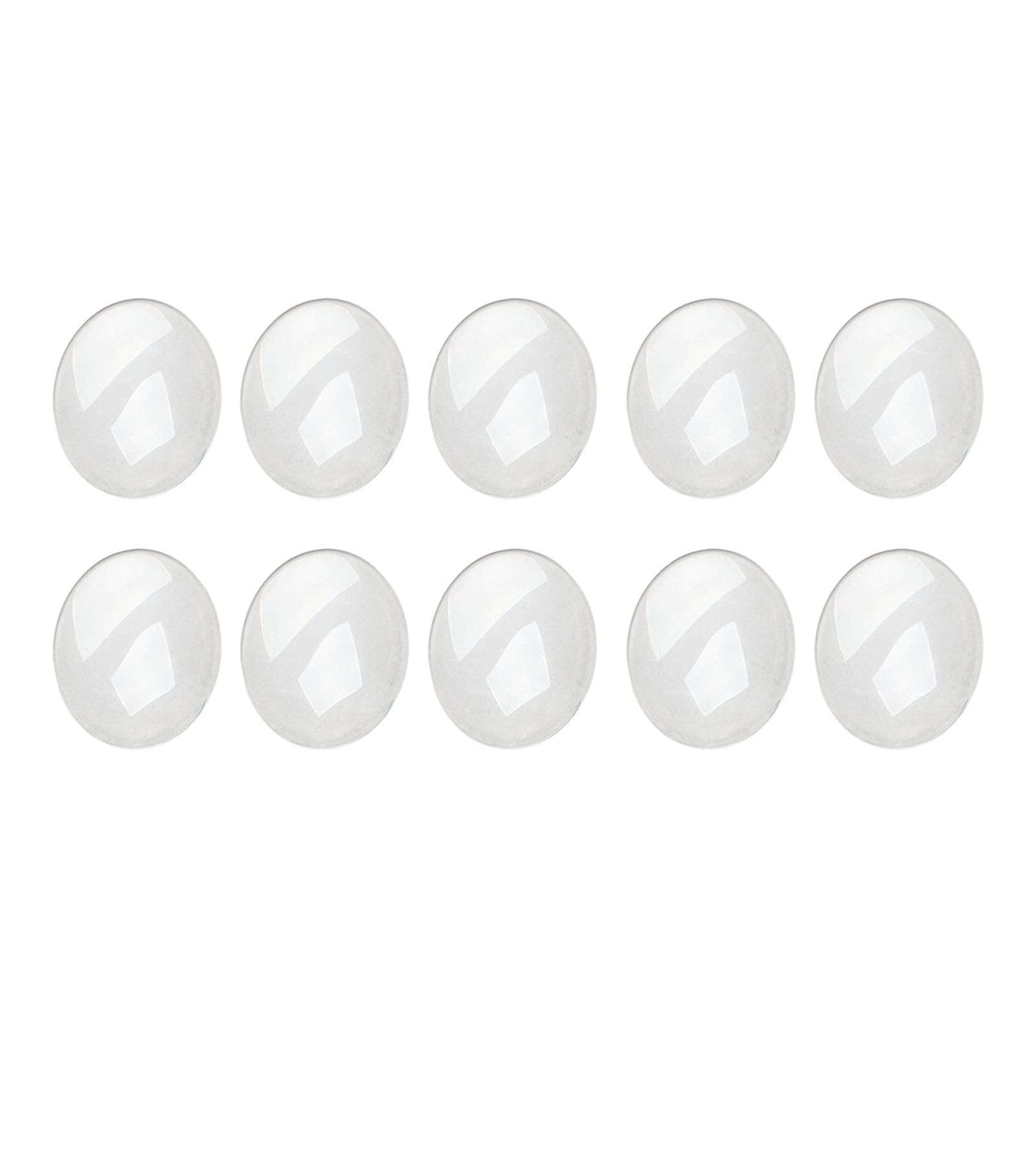 Dophee 10PCS Transparent Oval Glass Cabochon Clear Oval Glass Dome Flat Back Crystal Cabochons for Jewelry Making Photo Pendant Necklaces Craft DIY, 40x30mm