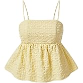 GORGLITTER Women's Babydoll Tank Peplum Tops Ruffle Backless Sleeveless Going Out Cute Summer Casual Trendy Top 2025