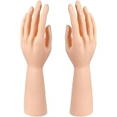 1 Pair of Male Mannequin Hand Display 12Inch for Jewelry Left Right Display Holder Bracelet Necklace Ring Stand Plastic Forearm Human Casting for Jewelry Ring Decor, Skin Color