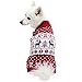 Blueberry Pet Ugly Christmas Reindeer Dog Sweater Turtleneck Holiday Family Matching Clothes for Dog, Tango Red & Navy Blue, Back Length 20