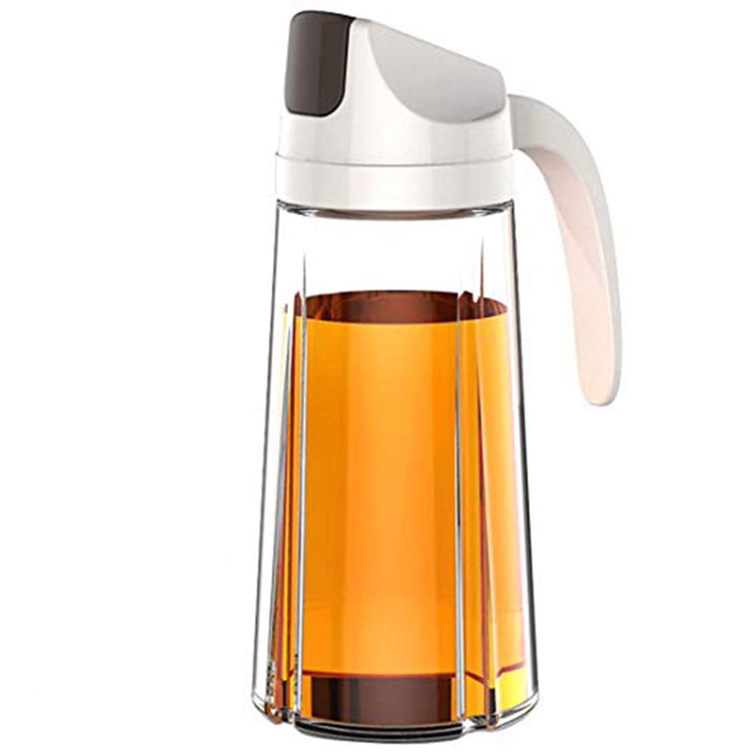 Glitz Oil Dispenser, Auto Flip Olive Oil Glass Bottle, 22 Oz Leakproof Condiment Container with Automatic Cap and Stopper, Non-Drip Spout, Non-Slip Handle for Kitchen Cooking